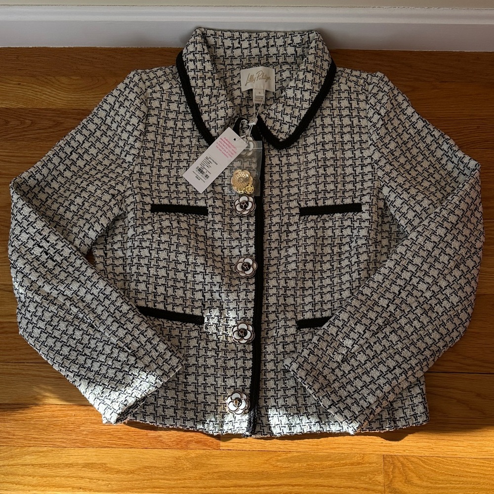 Lilly Pulitzer Black and White Boucle Jacket